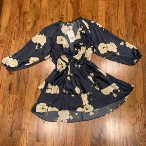 Zara Blue Floral Dress
